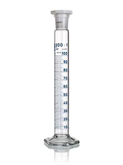 Цилиндр высокий, класс 2, 1000 мл, с пластмассовой пробкой, белая шкала